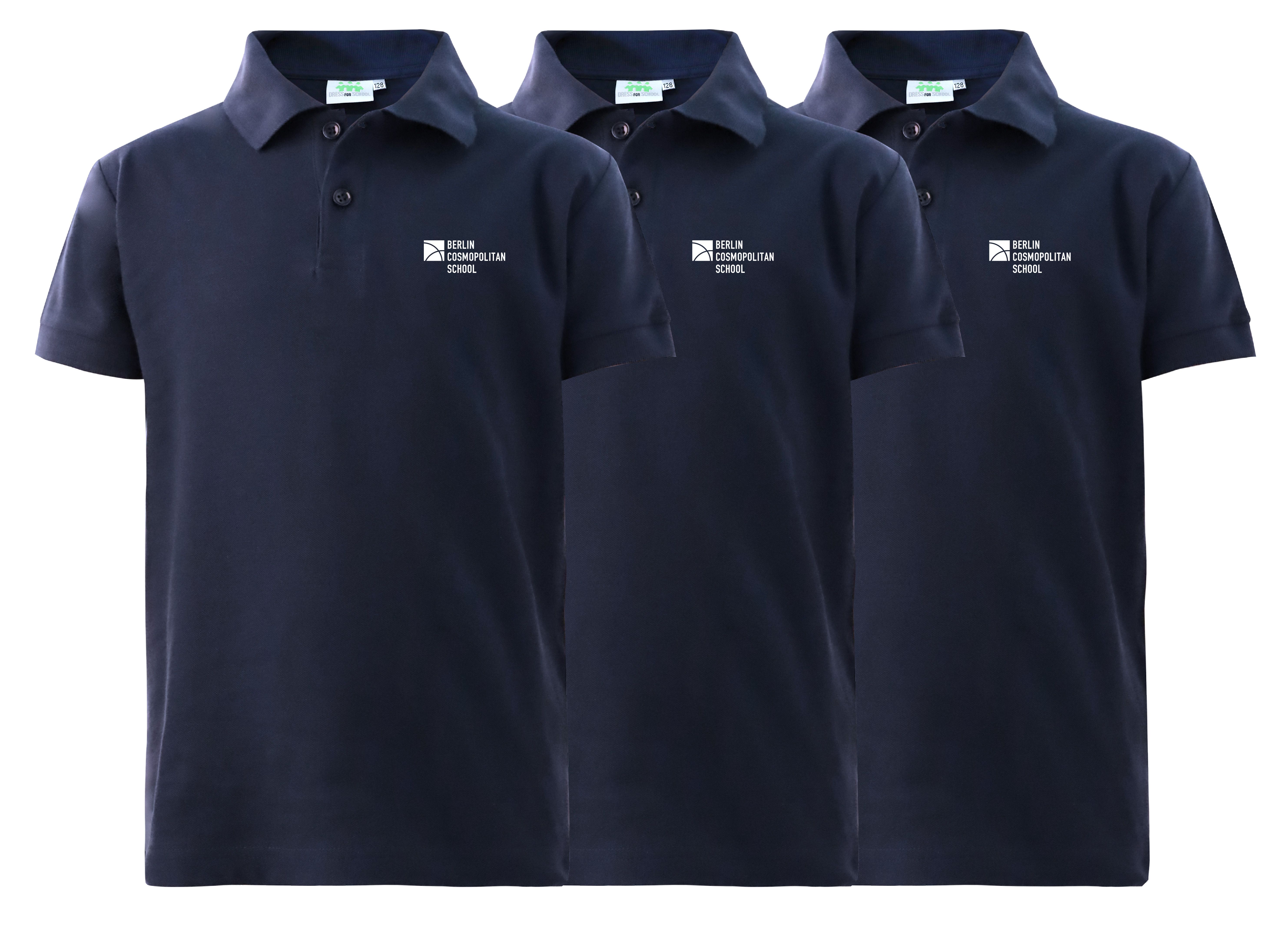 SET of 3 Poloshirt, short sleeves, kids/teens110-S