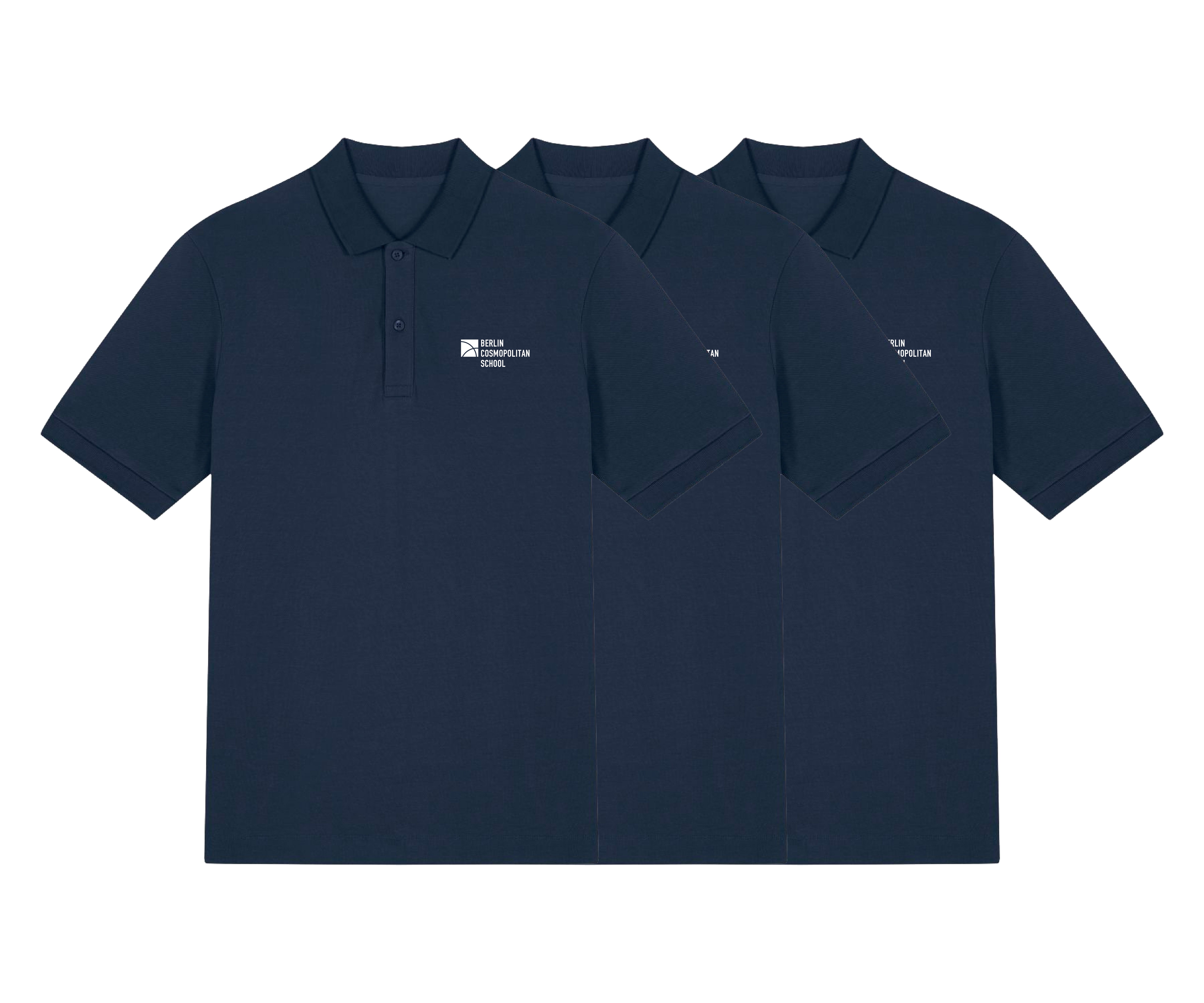 SET of 3 Poloshirt short sl., teens/adults XXS-3XL