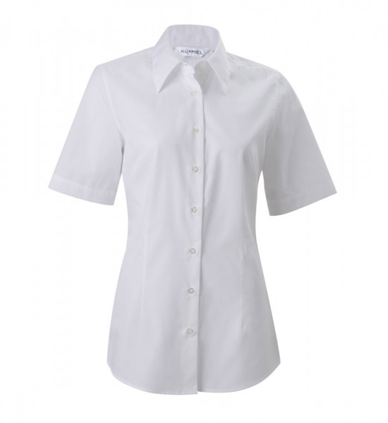 Popeline-Bluse, classic fit, kurzarm